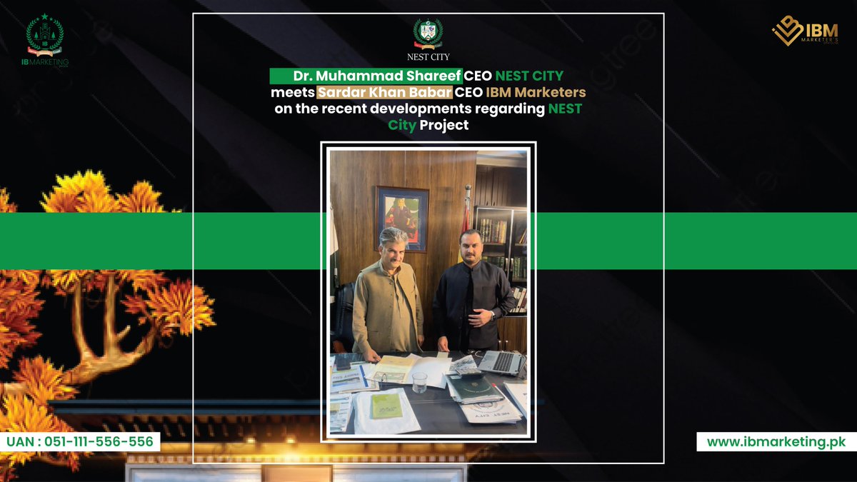 IBMarketing6's tweet photo. 2 Visionaries in 1 frame !!!
#NestCity #IBMarketing #RealEstate #ibmarketingofficial #realestatepakistan #marketing #business #islamabad #ibmmarketers #ibmmarketersofficial #ibm #ibmrealestate #ibmnest #ibmmarketer #ibmofficial https://t.co/n55McRjLFi