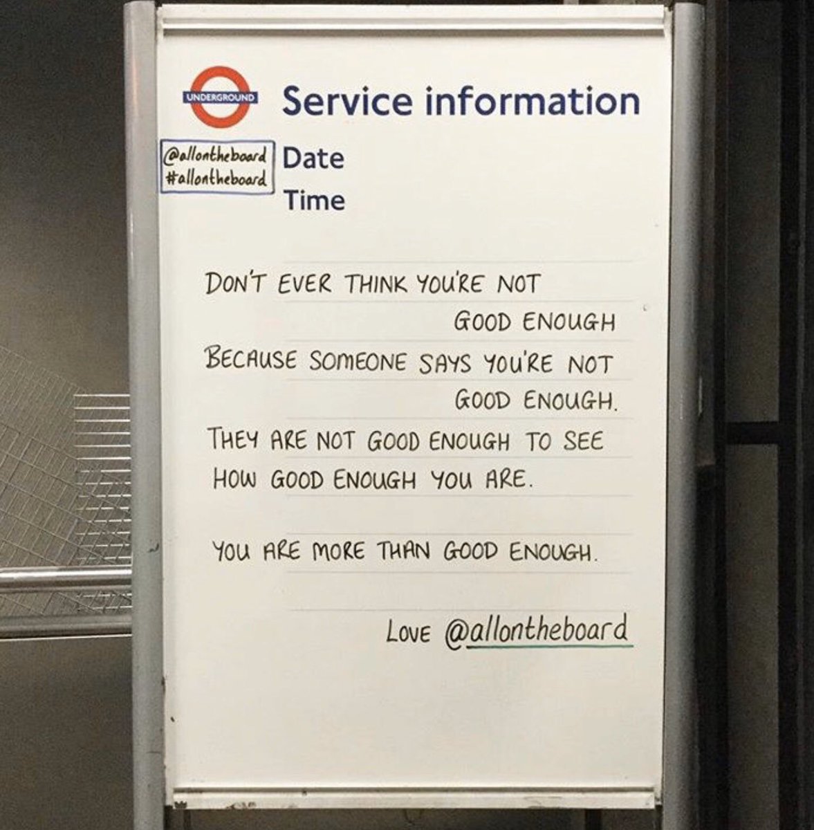 allontheboard's tweet photo. You are more than good enough. https://t.co/d0eszlb0u8