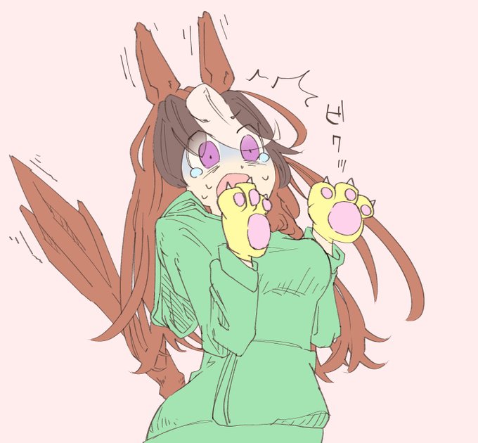 今日は猫の日ということで『ネコがキャット驚いた!』しているカイチョーを再掲です。
#猫の日 #ウマ娘 #エや下 