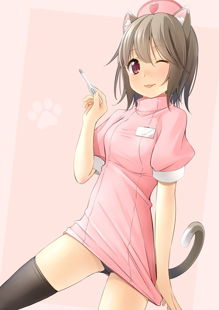 「昔描いたにゃんこナースちゃんを描き直してみた
#猫の日 」|柴茶(しばちゃ)のイラスト