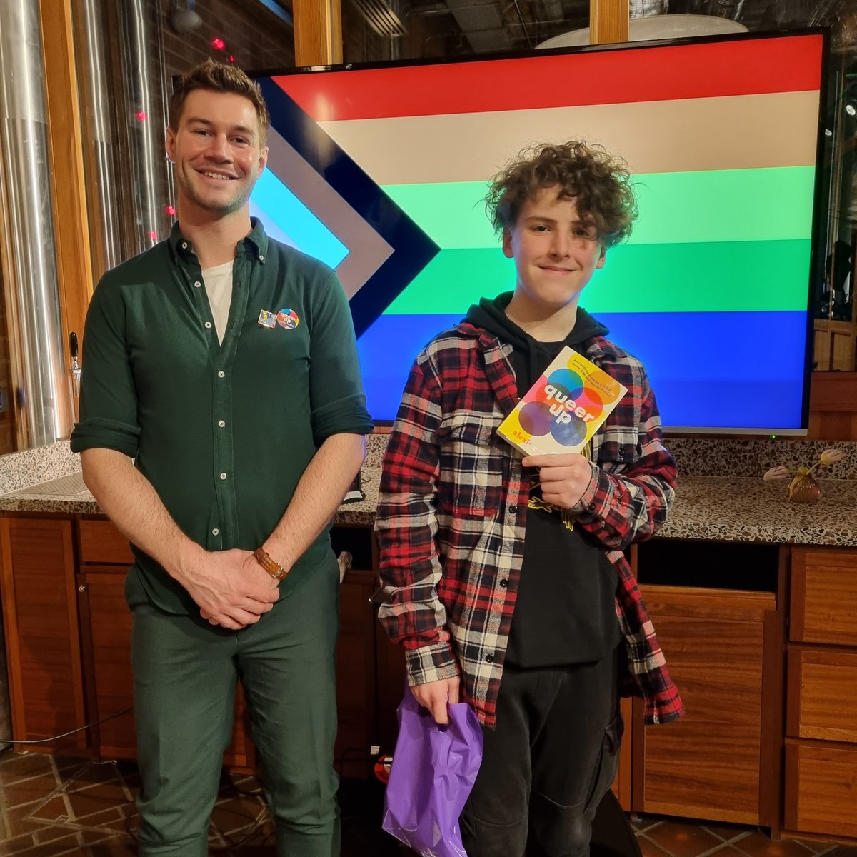 QueerLitUK's tweet photo. Thanking @alexiscaught for this wonderful event yesterday for young LGBTQ+ &amp; questinging teens on wellbeing. So many supportive parents also turned up ❤

Thank you to @DucieStMCR for hosting us, we can't wait to put on more events like this. 
@WalkerBooksUK https://t.co/oXESmuenX7
