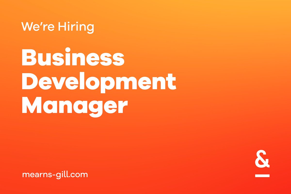MearnsGill's tweet photo. We’re looking for a new team member to grow and evolve our client base.
Interested? - check out the News article on our website and get in touch if this could be you. https://t.co/ahpiPkQ4Ra