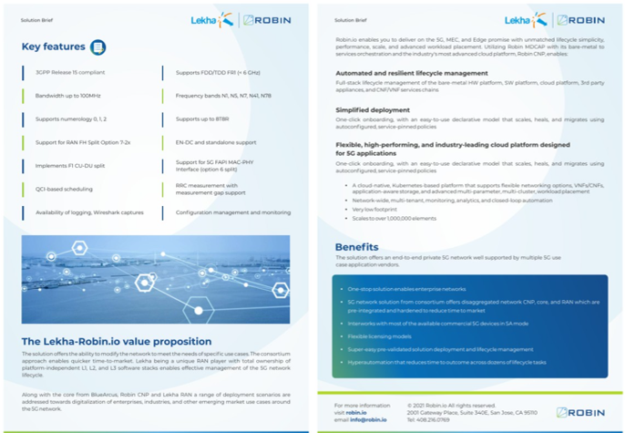 Here is a combined solution brief of our cloud based 5G RAN along with Robin. #5g #cloud #private5g