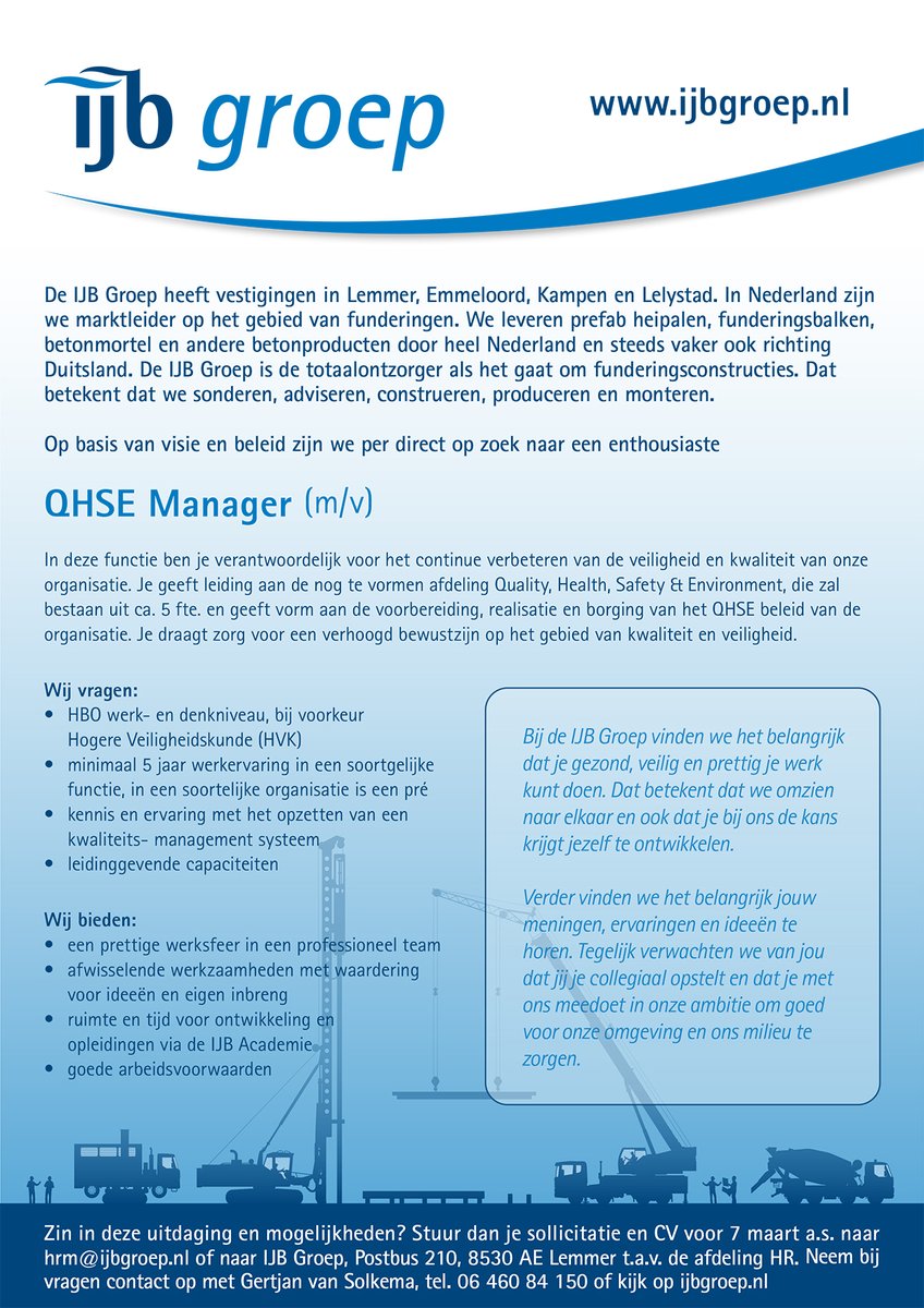 Voor het continue verbeteren onze organisatie zoeken we een gedreven QHSE Manager. Sta jij pal voor veiligheid en kwaliteit, kijk dan snel op: ap.lc/F5Rch