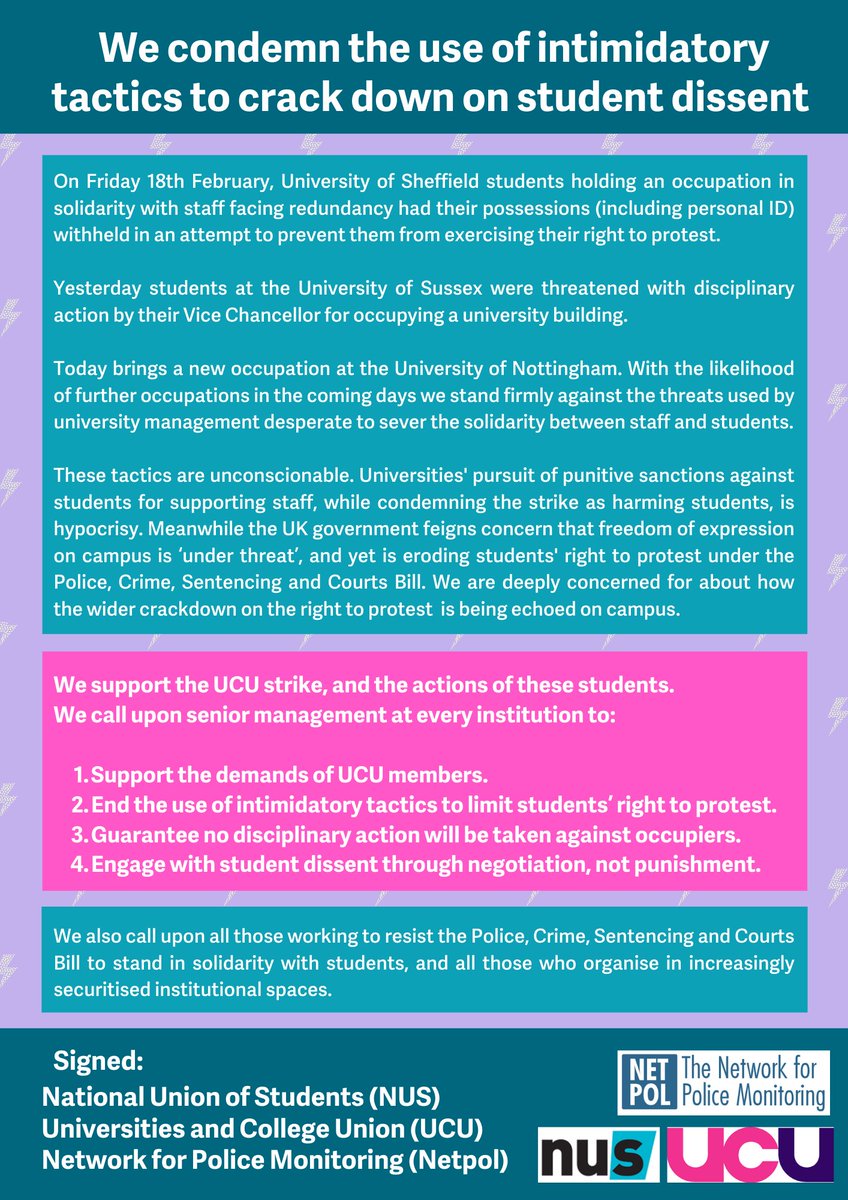 nusuk's tweet photo. NUS statement of solidarity on student occupations happening across the country, with @ucu and @netpol 👇 https://t.co/RxYWgOFiUb