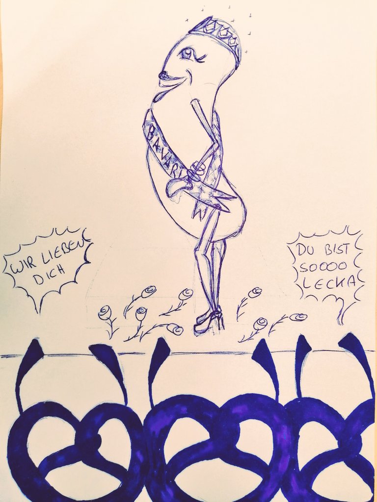 inktammy's tweet photo. Today it's "Bavarian veal sausage" day in Germany 😁 the pretzels totally love her.
#strangeholidays #doodle #sketchbook #Doodles #weißwurst #Bayern https://t.co/gKVtZHxWrb