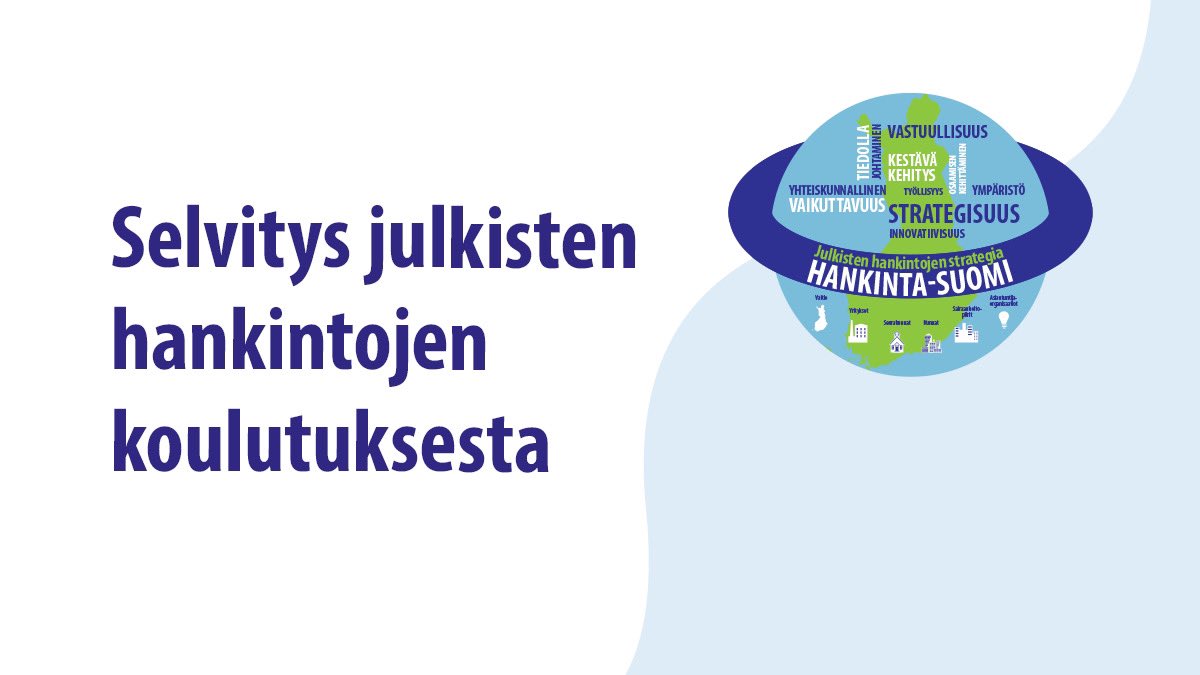 MRoykka's tweet photo. Osana #hankintasuomi ohjelmaa ja kansallista #julkisethankinnat strategiaa on julkaistu tänään selvitys julkisten hankintojen koulutuksesta.

Lue lisää: https://t.co/mBeddWfwkP

@VMuutiset @Kuntaliitto @Innolink_fi https://t.co/ACFswcku9R