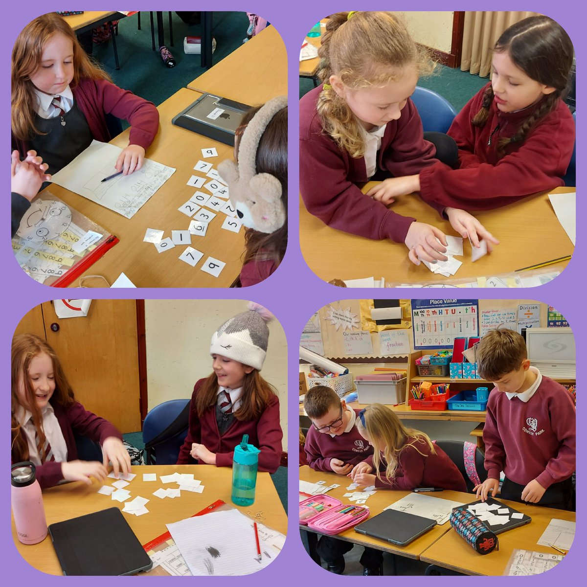 We partitioned 3 digit numbers and compared and ordered them. We enjoyed playing a "nasty" game with our learning partners. Ask us all about it!