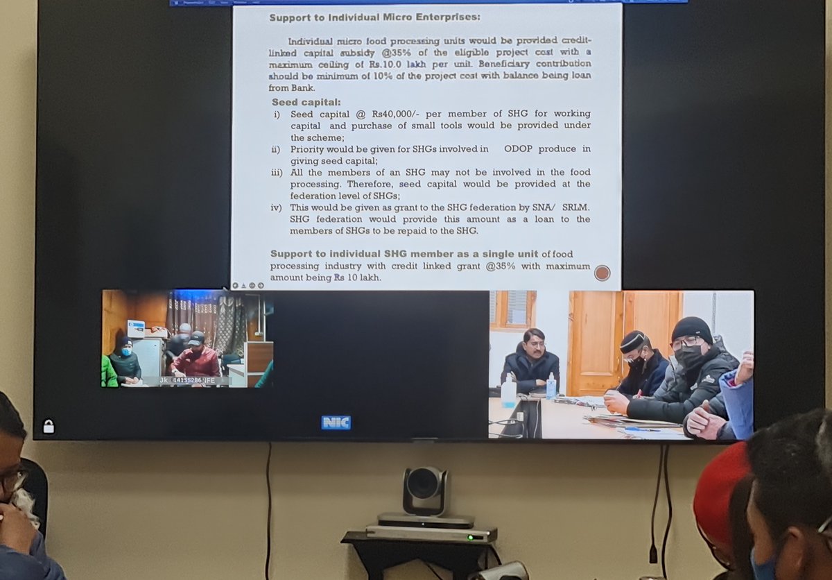 Secretary Industries, Ladakh reviews progress on PM Formalisation of Micro Food Processing Enterprises (PMFME) in Ladakh. 

PMFME being implemented focusing on NRLM Self Help Groups, individual entrepreneurs and cooperatives

<a href="/DIPR_Leh/">DIPR Leh</a> <a href="/DIPR_Kargil/">DIO Kargil</a> <a href="/PMFMEScheme/">PM FME Scheme</a> <a href="/Greater_Ladakh/">Greater Ladakh</a>