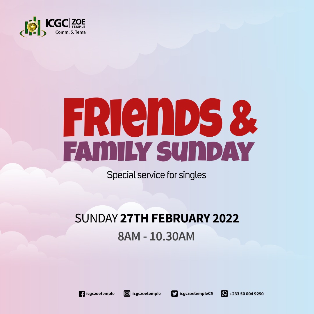 Awurabapreba's tweet photo. It's going to be an exciting Service this Sunday @ ICGC ZOE TEMPLE, one that will glorify GOD & bless you ~ please make a date!
#WeAreICGC #ICGCAT38 #ICGCZoeTemple #SundaysAtICGC #ZoeSundayService #ZoeSpecialSunday #FamilyAndFriends #ICGCAnniversary #RevKojoAmoAsare #SeeYouAll❤ https://t.co/YjEIBprGPm