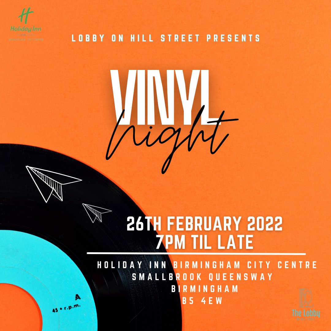 This Saturday night, ABC Sounds is back in the building for Lobby Vinyl Nights.

Book your seat at the bar:
lobbyonhillstreet.co.uk

#vinyl #saturdaynight #music #musiclovers #whatsonbrum
