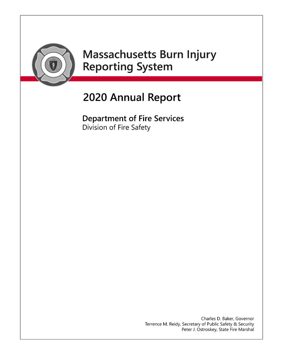 MassDFS's tweet photo. #FireData: The Massachusetts Burn Injury Reporting System (#MBIRS) 2020 Annual Report is now online, marking the 35th full year of the program. This year's report reflects serious burn data from 39 acute care hospitals and health care facilities statewide: https://t.co/6kba9WvJFq https://t.co/sMxo9iGDs1
