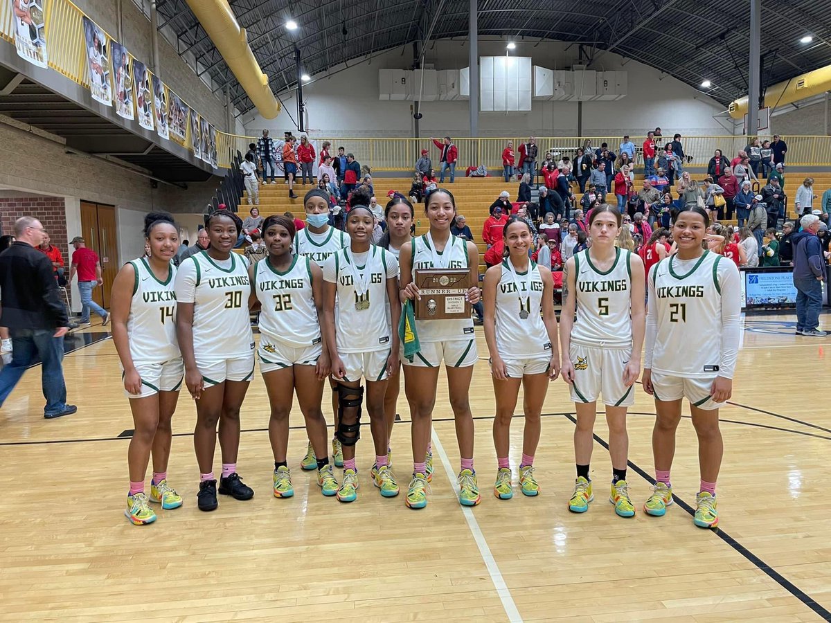 Congrats to your District 14 Runner Ups!
Your Lady Vikings fought a hard battle against Henry Co. 
Final Score
Lady Vikings- 53
Lady Patriots- 57
Catch them in play on FRIDAY as they take on Northeast HS for the Region Quarterfinals at HOME!
#ProtectTheWest #vikingSTRONG