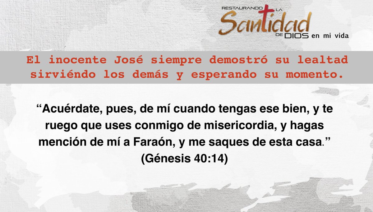 #RPSP | Génesis cap. 40

No fue casualidad el paso de José por la cárcel, Dios estaba preparando al futuro gobernador de Egipto.

El #FielMayordomo no es preso de la circunstancia, mira más allá del mal momento.

<a href="/AdventistasUPS/">Adventistas Perú - UPS</a> <a href="/EnzoChavez/">Enzo Chávez</a> <a href="/FariChoque/">Farí Choque Ortega</a> <a href="/Niltonacuna/">Nilton Acuña H.</a>