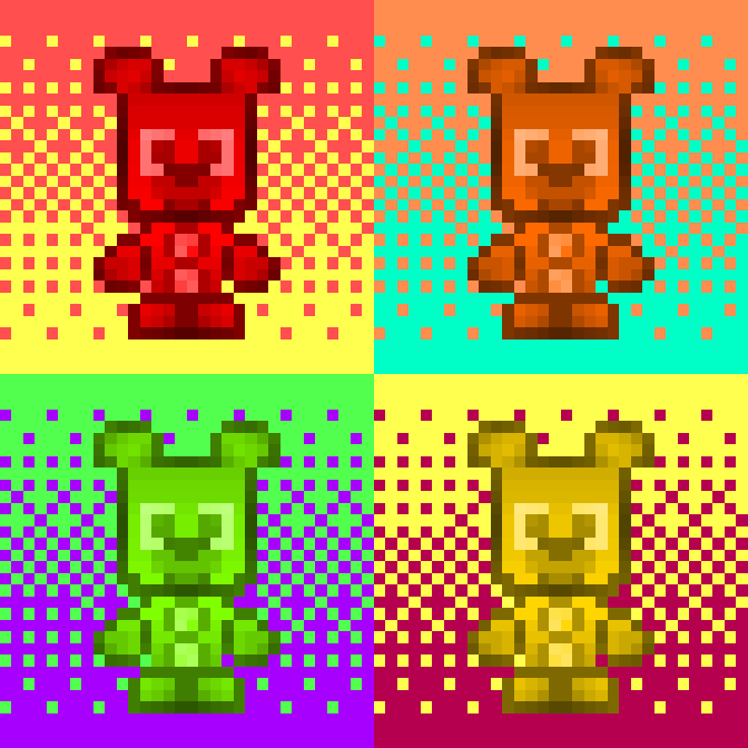 viperinside's tweet image. Yum...👅 Marmalade bears!🧸 These Acid Freaks #10-#13 appeared in my collection!

Do you like to eat marmalade bears?

opensea.io/collection/aci…

#NFT #OpenSea #NFTs #PixelNFT #NFTPixelArt #cryptoart #NFTCollection #NFTCommumity #nftcollector #AcidFreaksNFT