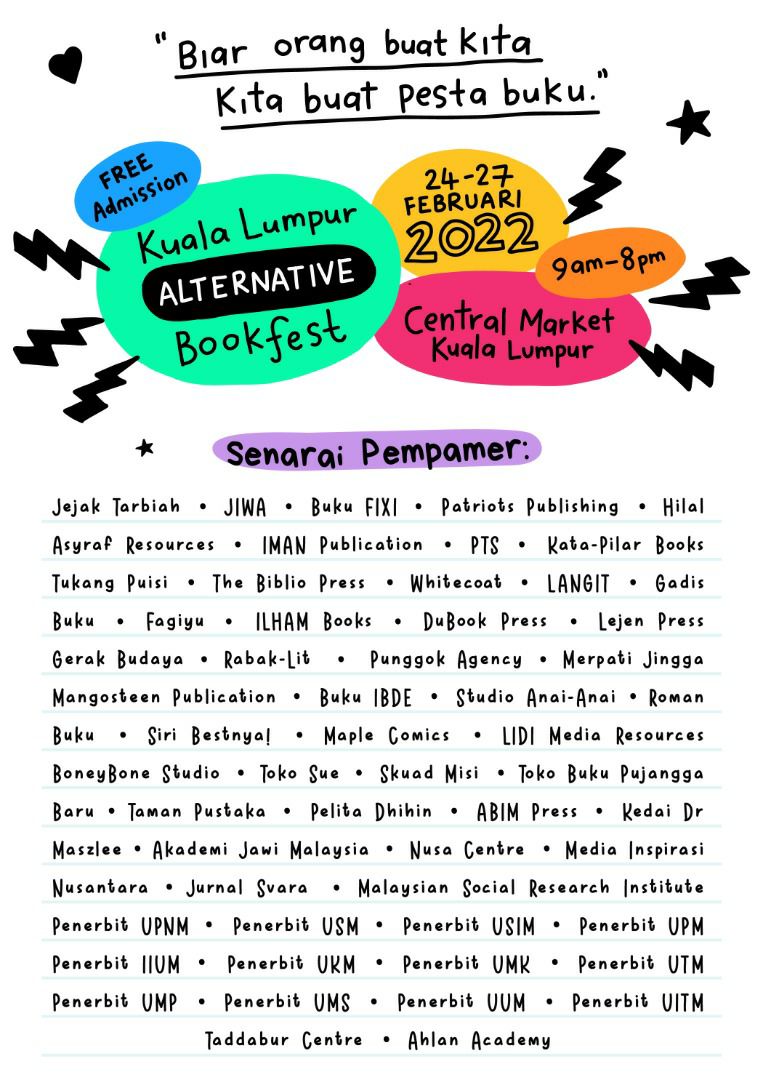 komikmaple's tweet photo. Jumpa kami di KL Alternative Bookfest 24-27 Februari ini.
#klab #klalternativebookfest #kualalumpuralternativebookfest #komikmaple #maplecomics https://t.co/WZnVY1aH2m