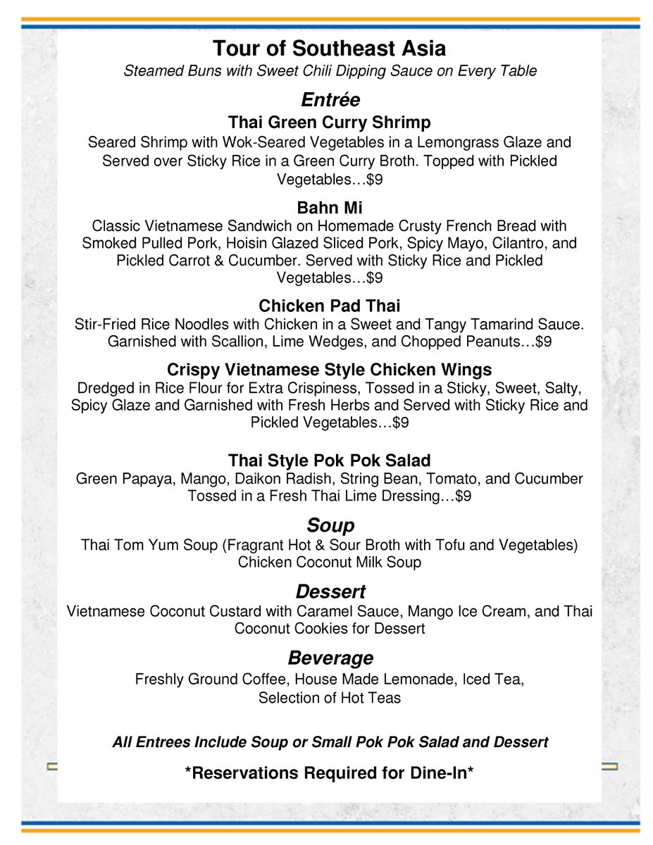 Maplewood_CC's tweet photo. The Mapleleaf Restaurant is open Thursday and Friday this week, featuring a Tour of Southeast Asia. https://t.co/25BgU35KaH