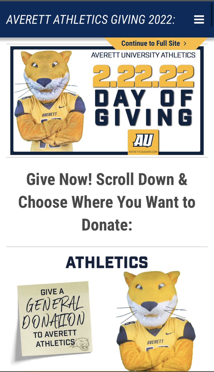 Click the link below to support Averett sports on the day of giving!!!         averettcougars.com/feature/Giving…