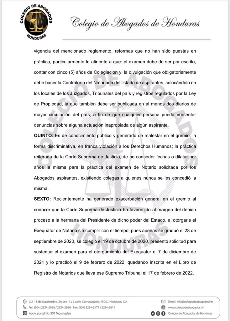 Colegio de Abogados HN tweet media