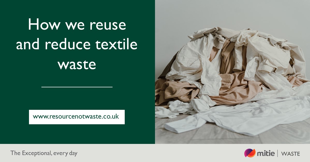 MitieWaste's tweet photo. The responsible management and disposal of textile waste within the UK is an ongoing concern. Visit our LinkedIn page to find out how we reduce and redistribute textile waste https://t.co/9LRbFUhgQp 
#Sustainability I #Textiles I #Resourcenotwaste https://t.co/aVNzbAWTSe