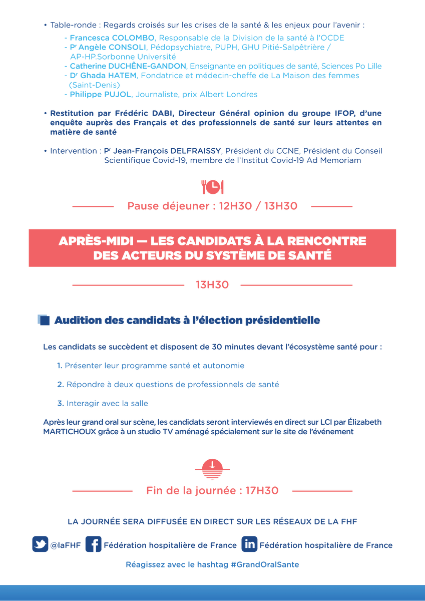 laFHF's tweet photo. 🔴 Ne manquez pas le #GrandOralSante des candidats à la #Presidentielle2022 ! 

🗓️ Le 17 mars dès 9h, suivez en DIRECT l’hommage aux acteurs du monde de la santé et le grand oral des candidats sur @LCI et nos réseaux sociaux 🔴

@CovidAdMemoriam @ScPoLille https://t.co/59Erx4Hd46