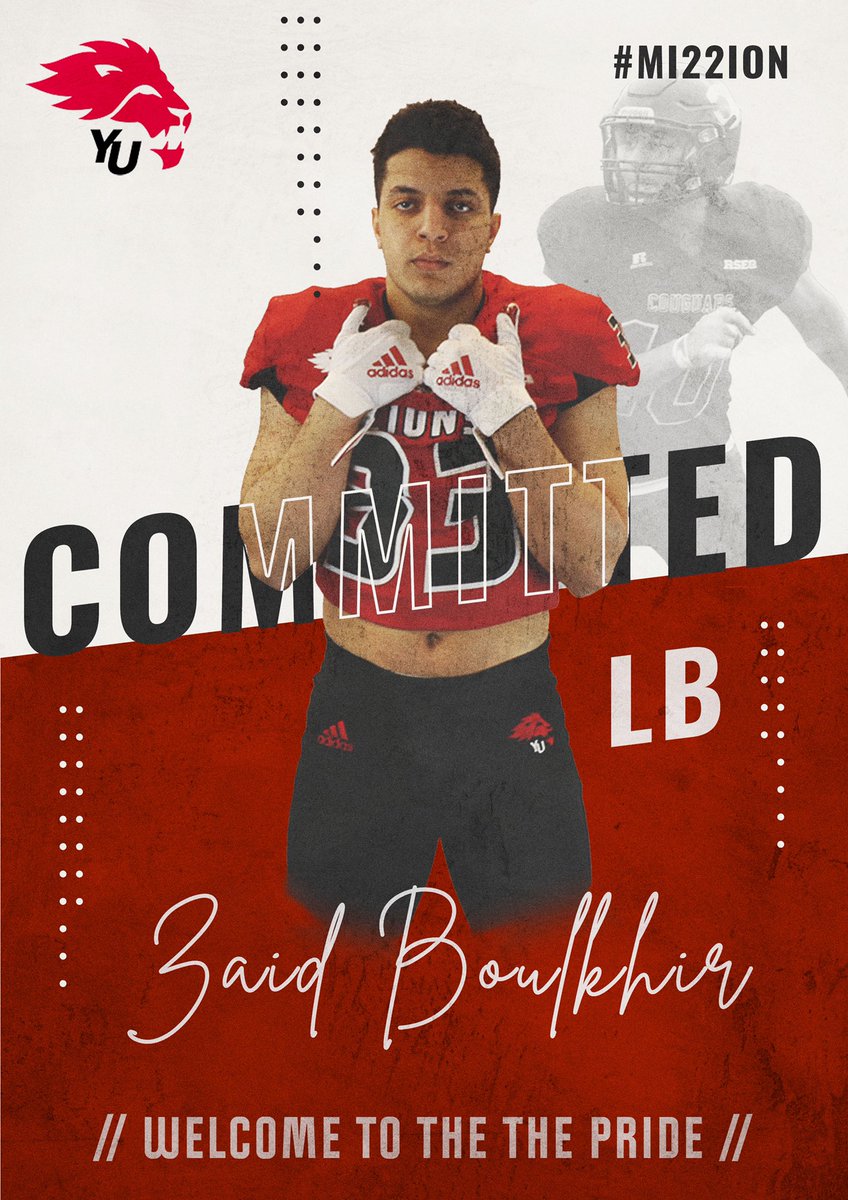 Welcome Zaid Boulkhir the hard hitting linebacker from Quebec <a href="/couguars/">Couguars Cégep de Chicoutimi</a> . We are very excited to add him to our 2022 recruiting class. #Mi22ion #Bleed #REDvolution