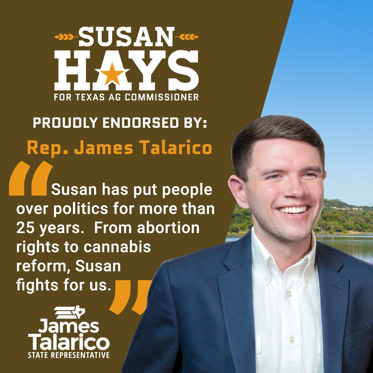 hays4tx's tweet photo. Proud to have the endorse of @jamestalarico! Have you voted yet? Just 4 days left for early voting. #loveyourvote #hays4ag #farmingishard #ethicsshouldbeeasy https://t.co/XwlF33Mifv