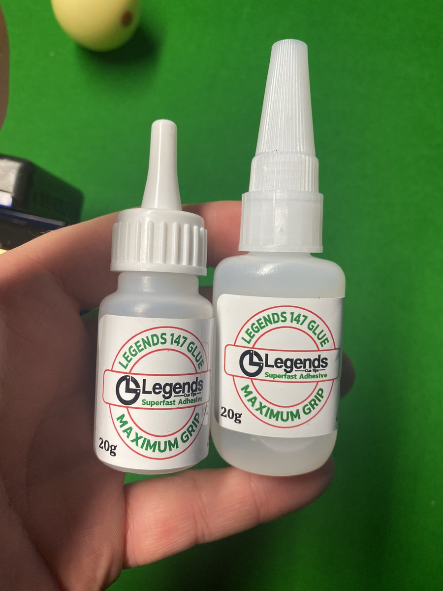 tips_legends's tweet photo. Legend’s 20g 147 Glue is one of our biggest sellers, but we constantly getting asked can you get a 10g version to fit into a cue case ? Well we have and it still 20g, @Snookerlegends @gilesmartin @markwil147 @evans_reanne @Rory_McLeod147 @markking147 @ZakShep #kingoftips https://t.co/MePP0yBBIH