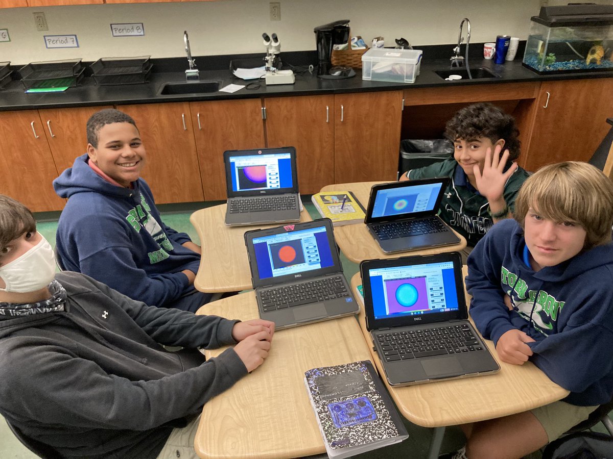 JoanMartinelli1's tweet photo. Storm Grove 8th Grade Science students use robotic telescopes to process optical telescope images inside and outside the solar system. #DLDaySDIRC @StormGroveFever @IRCSchools https://t.co/5TjsNJIBQ3