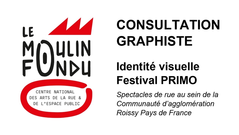 Clôture de la consultation le 18 mars
+ d'infos : oposito.fr/consultation-g…
#consultation #graphiste #identitévisuelle #recrutement #PRIMO #festival #artsdelarue #moulinfondu #roissypaysdefrance