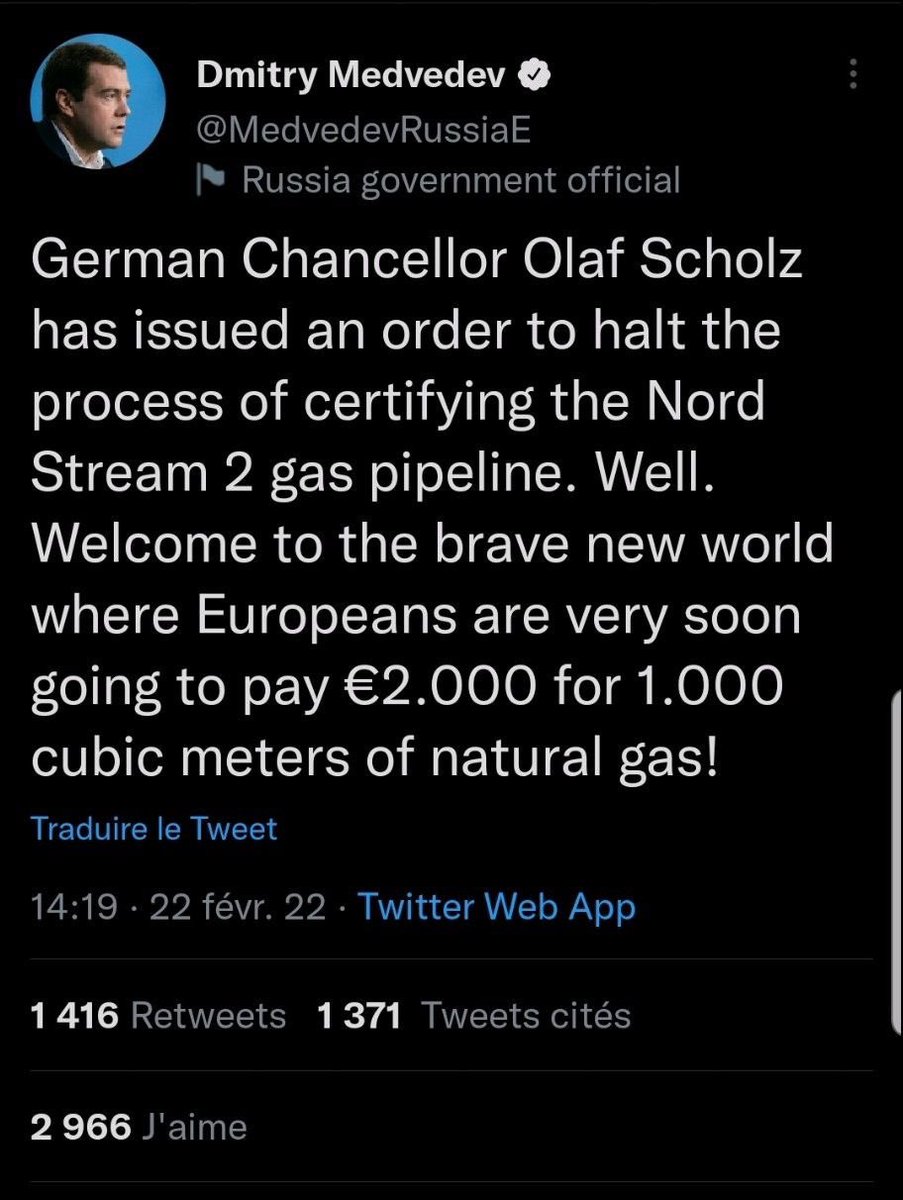 Pour ceux qui veulent remplacer toutes nos centrales nucléaires par du gas! Dommage qu’on n’ai pas de centrale fonctionnant à la pluie en Belgique #belgium #myministersarevisionary