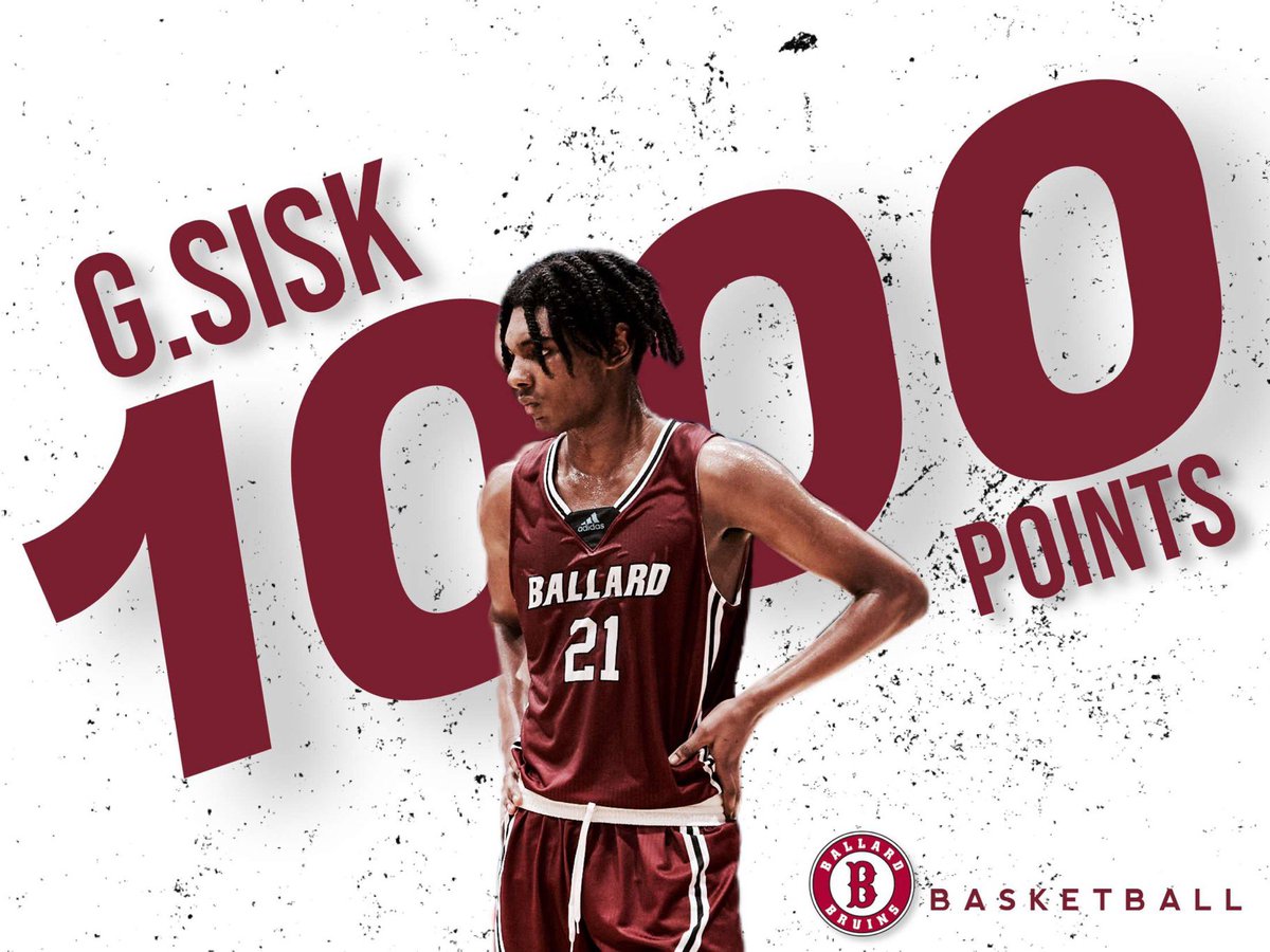 Ballard_Hoops's tweet photo. Congrats to Gabe Sisk and Maker Bar for joining the 1000 point club at Ballard this season.  Entering post season, Maker has 𝟏𝟎𝟐𝟎 points and Gabe currently ranks #20 in school history with 𝟏𝟐𝟕𝟓 points. https://t.co/zyu9pNS4xS
