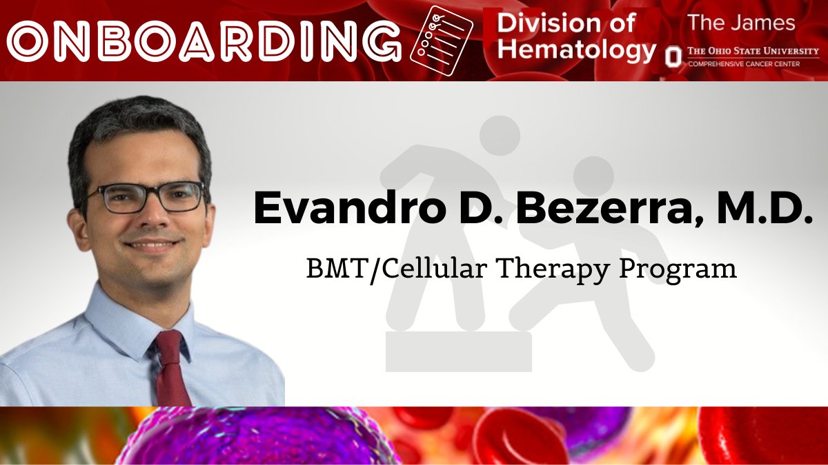 Ohio State Hematology (@osuhematology) on Twitter photo Excited to announce that <a href="/E_D_Bezerra/">Evandro Bezerra</a> will be joining the <a href="/OSUCCC_James/">The James</a> team this summer from the Mayo Clinic in our #BMT and #CellularTherapy program.
We're thrilled to bring his expertise and clinical care to <a href="/osuwexmed/">The Ohio State University Wexner Medical Center</a> <a href="/Pelotonia/">Pelotonia</a> Excited to announce that <a href="/E_D_Bezerra/">Evandro Bezerra</a> will be joining the <a href="/OSUCCC_James/">The James</a> team this summer from the Mayo Clinic in our #BMT and #CellularTherapy program.
We're thrilled to bring his expertise and clinical care to <a href="/osuwexmed/">The Ohio State University Wexner Medical Center</a> <a href="/Pelotonia/">Pelotonia</a>