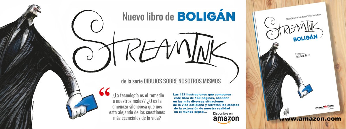 Felíz de anunciarles mi nuevo libro 'STREAMINK' La era digital, 160 páginas, 127 dibujos, situaciones de la vida cotidiana que retratan los efectos de la extensión de nuestra realidad, 8 capítulos, solo en Amazon: Español: amazon.com/dp/B09M8ZXVYM English: amazon.com/dp/B09S9JBVYB