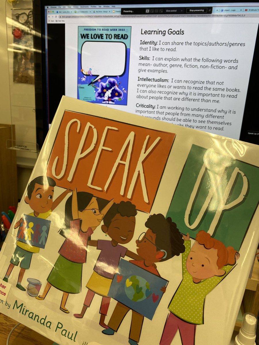 LarkspurLibLC's tweet image. Today’s #LiveFromTheLibrary story is Speak Up! in celebration of #FTRWeek. @mrslyonslibrary @PDSB_Libraries #onted @CdnSchoolLibrar #ONSchoolLibraries