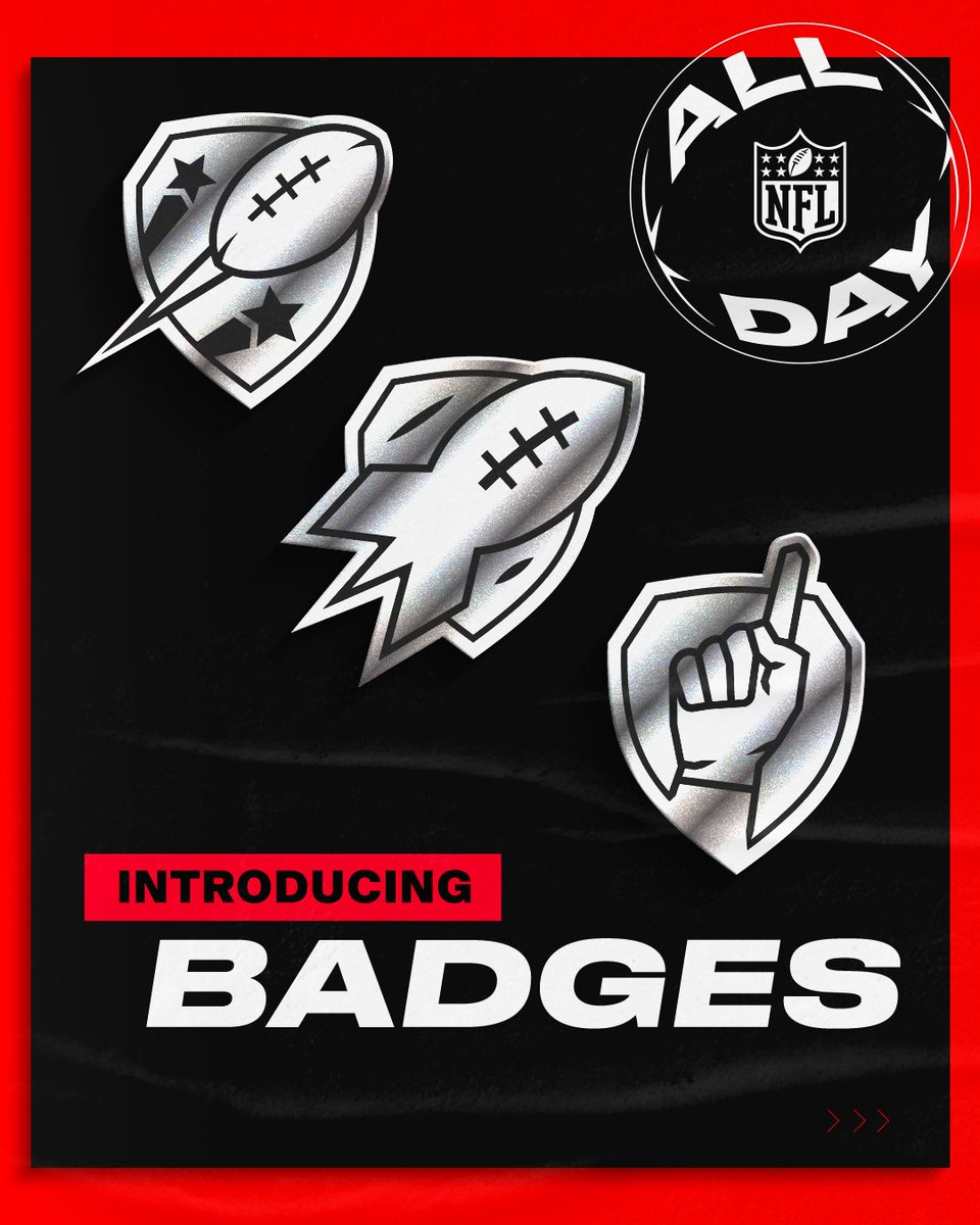 NFLALLDAY's tweet photo. Whether it’s a game-changing play, top-tier performance, or jaw-dropping highlight, every Moment is memorable.

But, some have something extra that makes them more distinct.

To showcase Moments with special significance, we are rolling out a series of Badges.🔥 https://t.co/zE0MLTlT1Q