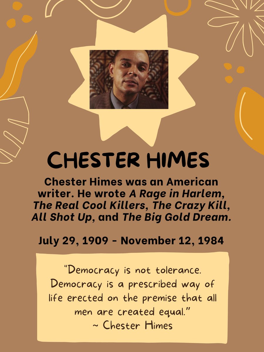 PfeifferWriting's tweet photo. The Writing Center would like to dedicate this post to Chester Himes. https://t.co/1rpbZFF4D7