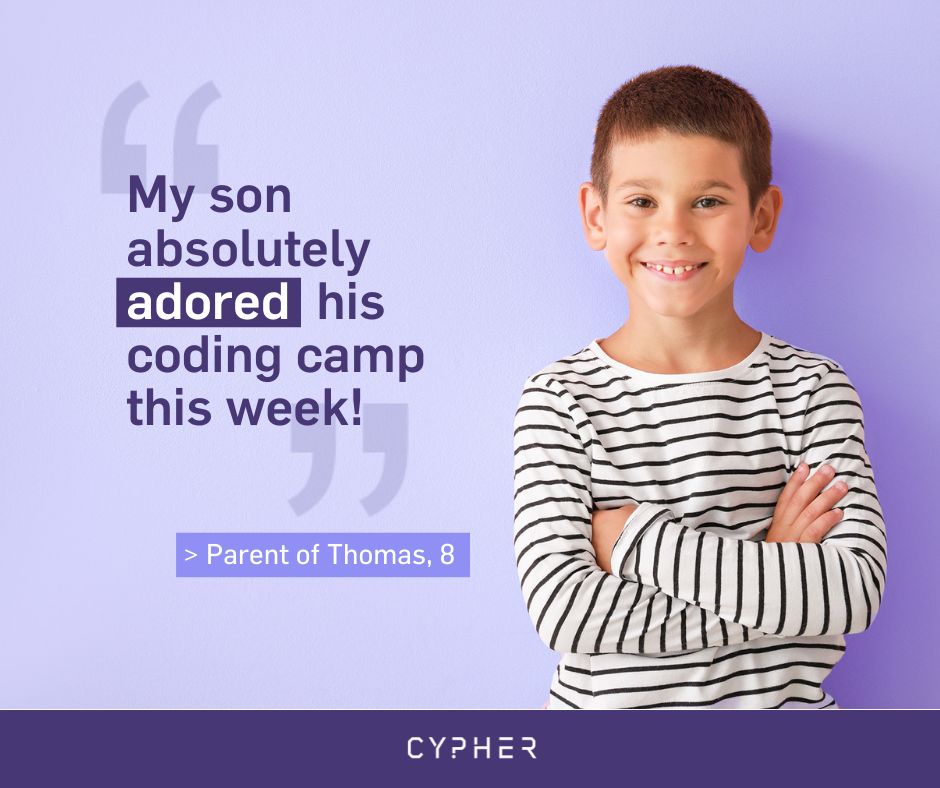 cyphercoders's tweet image. Students start with no coding experience & after a few sessions at our live online camps, they evolve into curious & confident coders!
Check out both our in-person and live online coding camps! Link in bio🔗
#CodingLessonsForKids #CodingCamp #HolidayCamp