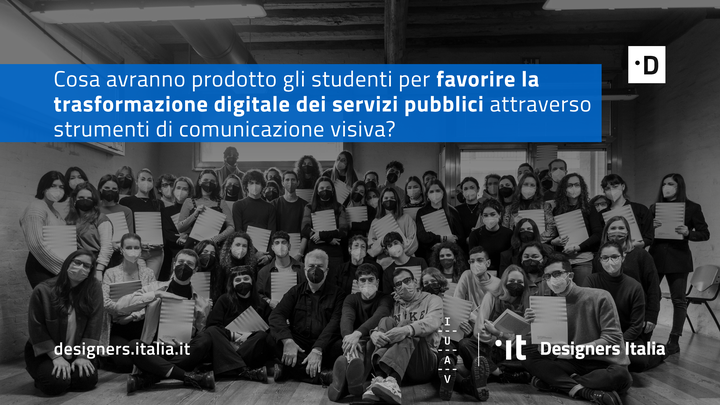 DesignersITA's tweet photo. 🔵Cosa avranno prodotto gli studenti di @iuav @iuav_design per favorire la trasformazione digitale dei servizi pubblici attraverso strumenti di comunicazione visiva? Lo scopriremo presto con @GianniSinni #designPA #eGov
news 👉https://t.co/f3Rg1vL4DO https://t.co/7swITdZcZQ
