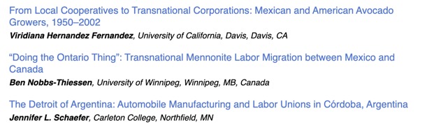 JenniferLeeSch's tweet photo. Looking forward to presenting this afternoon on the #AHA2022 panel “Avocados, Sugar Beets, and Automobiles: Transnational Markets and Local Labor Practices in the Americas, 1950–2000” with @ViridianaHF and @NobbsBen and comments by John Soluri! https://t.co/6ZtlcBINPU