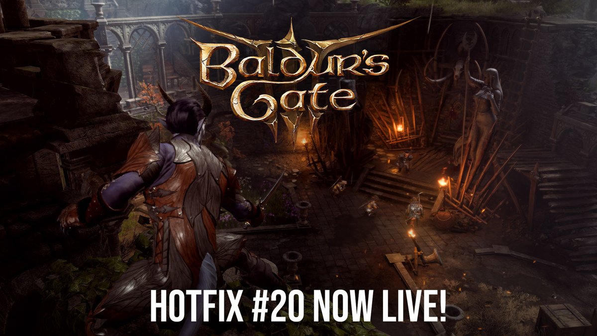We've just released Hotfix #20 for Baldur's Gate 3. This update brings Patch 7 to Mac OS users, and contains multiple bug and crash fixes, tweaks UI issues and makes your party members less likely to injure themselves by jumping off high walls.

Details: store.steampowered.com/news/app/10869…
