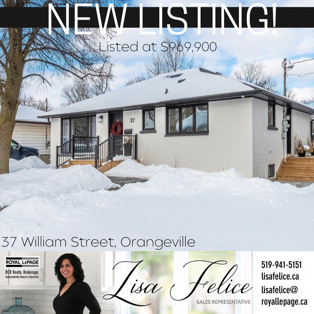 Lisa_Felice_RE's tweet photo. NEW LISTING! 37 William Street, Orangeville! Listing price $969,900

#realestate #royallepage #royallepagecanada #customerservice #realestate #dufferin #salesrepresentative #lisafelice #orangeville #orangevillerealestate #top3percent #workingwitharealtor #newlisting https://t.co/MoXBqaHB3F