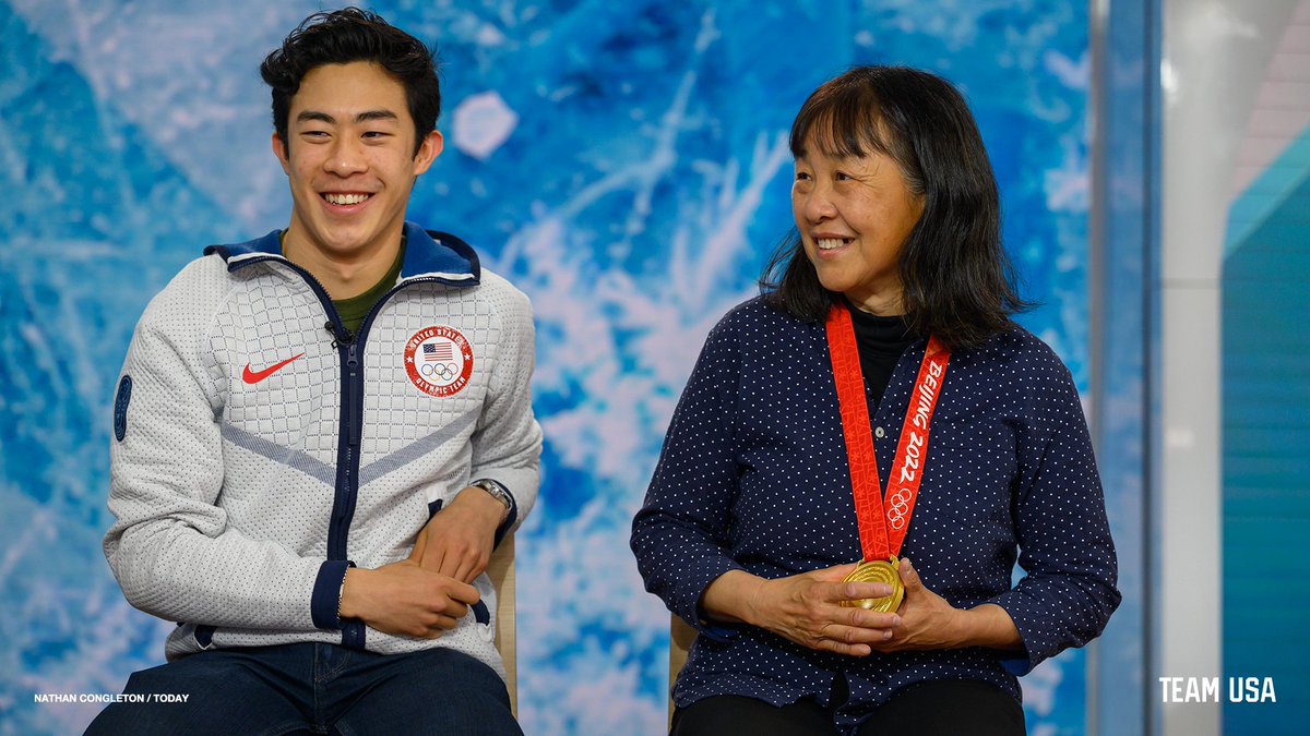 TeamUSA's tweet photo. Couldn't do it without you, mom. ❤️ 

@nathanwchen | @TODAYshow https://t.co/Q28XtIHwOx