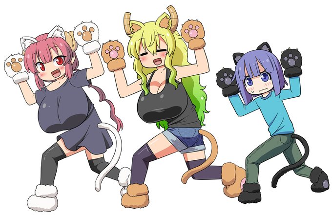 最近描いた猫チャン🐱🐉 