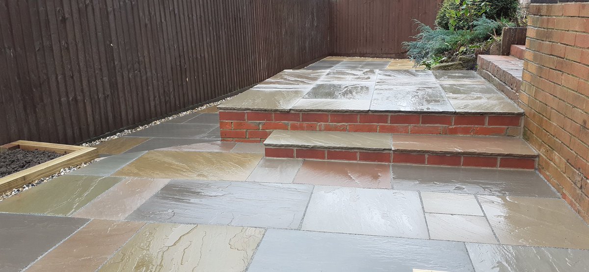 GandJLandscapes's tweet photo. Our project we finished last week 😍 'Raj Blend' Sandstone from @SandstoneUK and raised sleeper beds left ready for planting. Materials supplied by @DMFLtd 😃 #Nottingham #landscaping #gardedesign #Lambley #creatingyourperfectspace https://t.co/ACv8ewCRCD https://t.co/6p0tuwsmo1 https://t.co/LOAKU4Tpbm