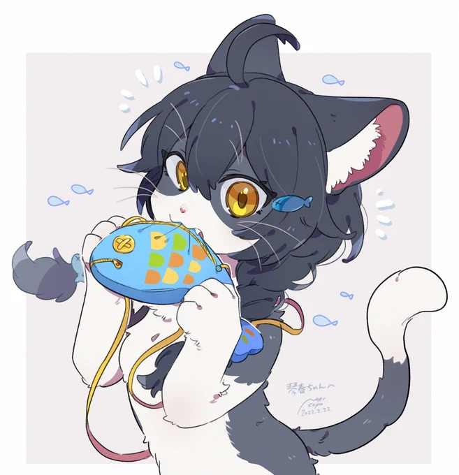 友達のキャラFA🐈💙ネコチャン・・・ 