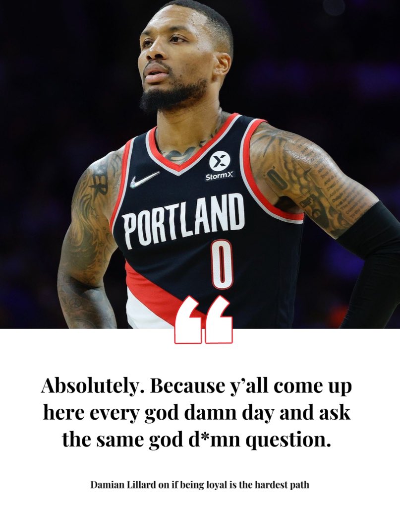 BallsackSports's tweet photo. Damian Lillard says being loyal is the hardest path https://t.co/eWkchsihVo