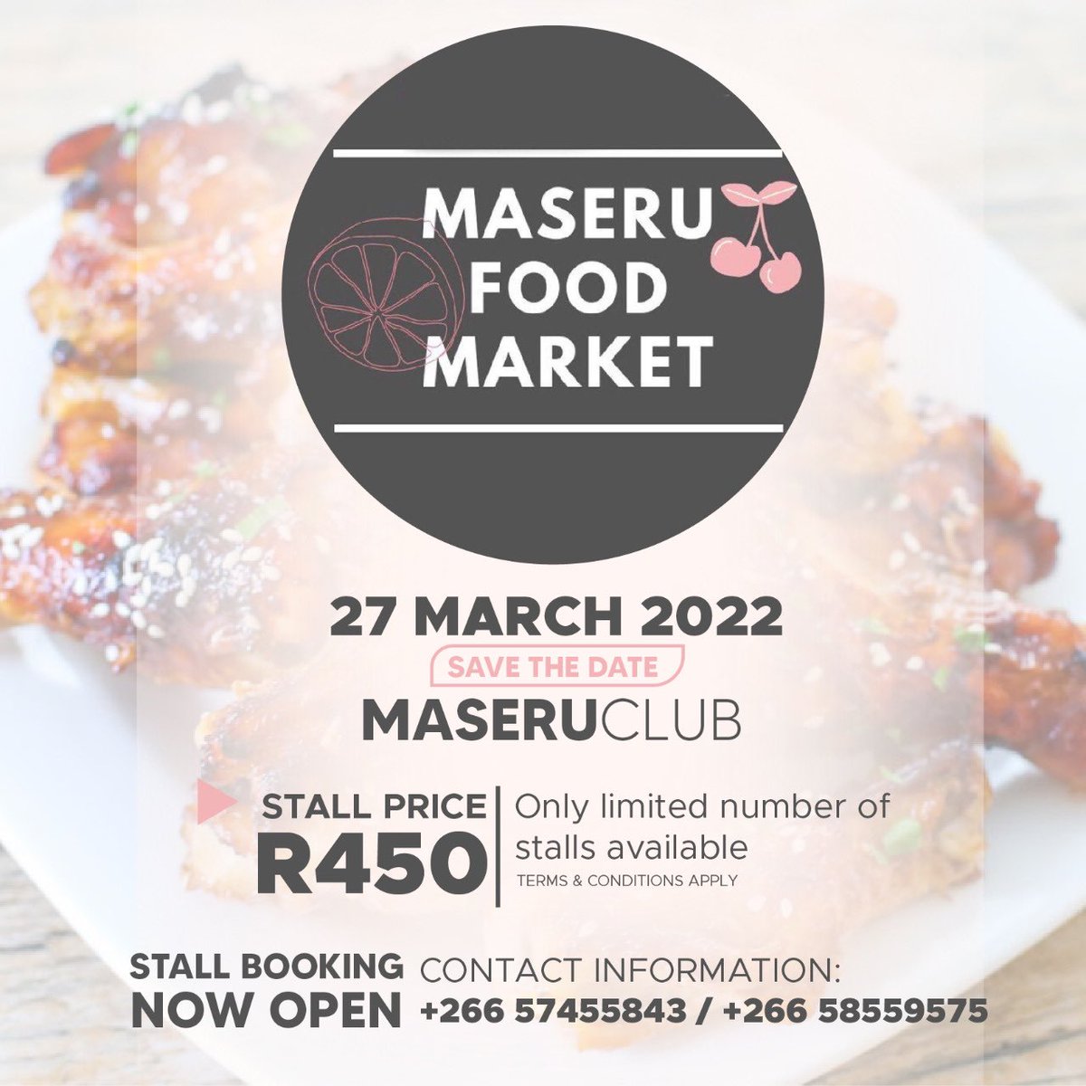 FoodMaseru's tweet image. We hope you guys are as excited as we are to host you for yet an amazing food experience 🔥

Let’s make it better than the last one, calling all the amazing chefs to book their stalls 

#SaveTheDate #maserufoodmarket #27march2022 #maseruclub