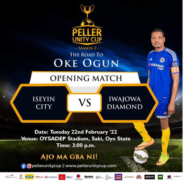 oyosportsnews's tweet photo. Peller Unity Cup Season II
Opening Match: ISEYIN CITY will be playing against IWAJOWA DIAMOND at OYSADEP Stadium, Saki, Oyo State.
Today, February 22nd, 2022.
Time: 3pm
PUC Season II: Ajo maa gba ni!
#PellerUnityCup https://t.co/xaSwxsEHi9
