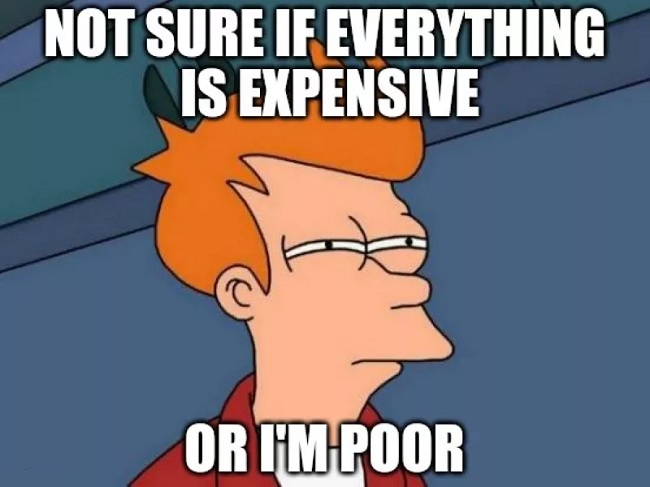 alvin_investor's tweet photo. 1. Expenses Never Get Cheaper, You Just Become Richer

If things somehow get cheaper, great, treat it as a bonus. But do NOT depend on that. Get rich, it's the only way to get rid of 99.9% of your problems. https://t.co/4UQYYwRnmW